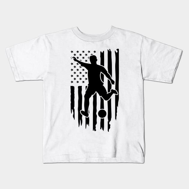 American Flag Soccer Shirt Kids T-Shirt by SeleART